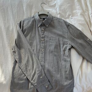 John Varvatos Charcoal Striped Button Down Shirt - small